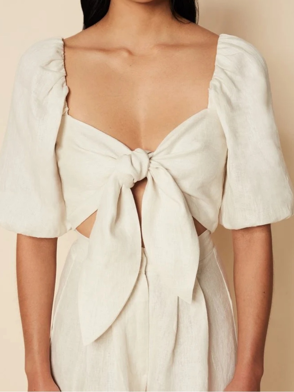 NWT Faithfull the Brand White Linen Idrissy Top US4